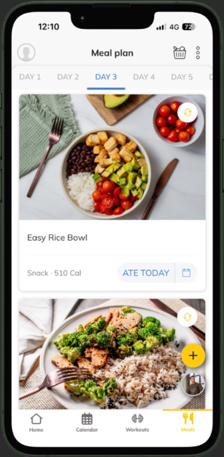Meal Planning screen